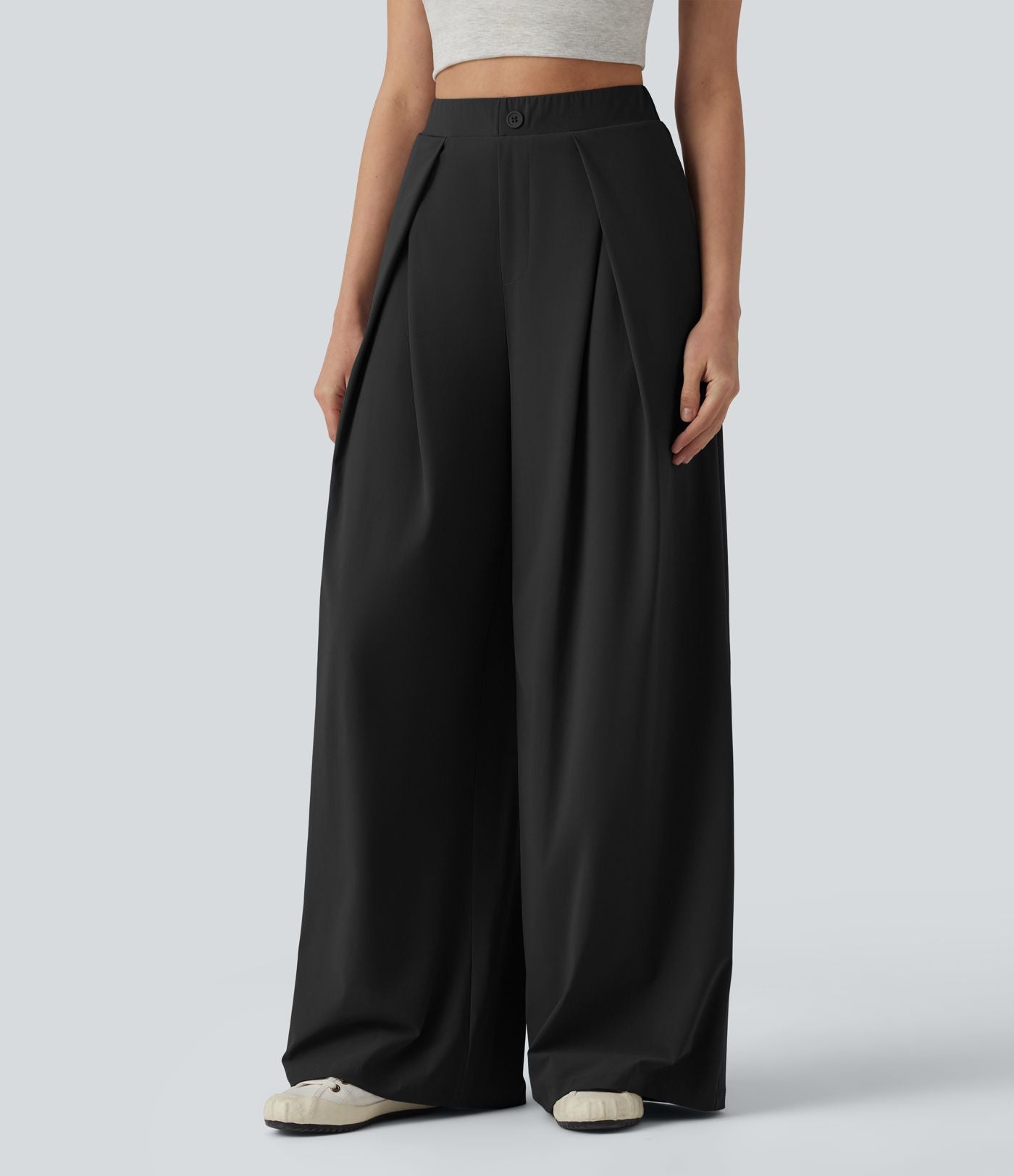 Pantalon large séchage rapide effet frais InstantCool taille haute avec poches, protection solaire UPF40+