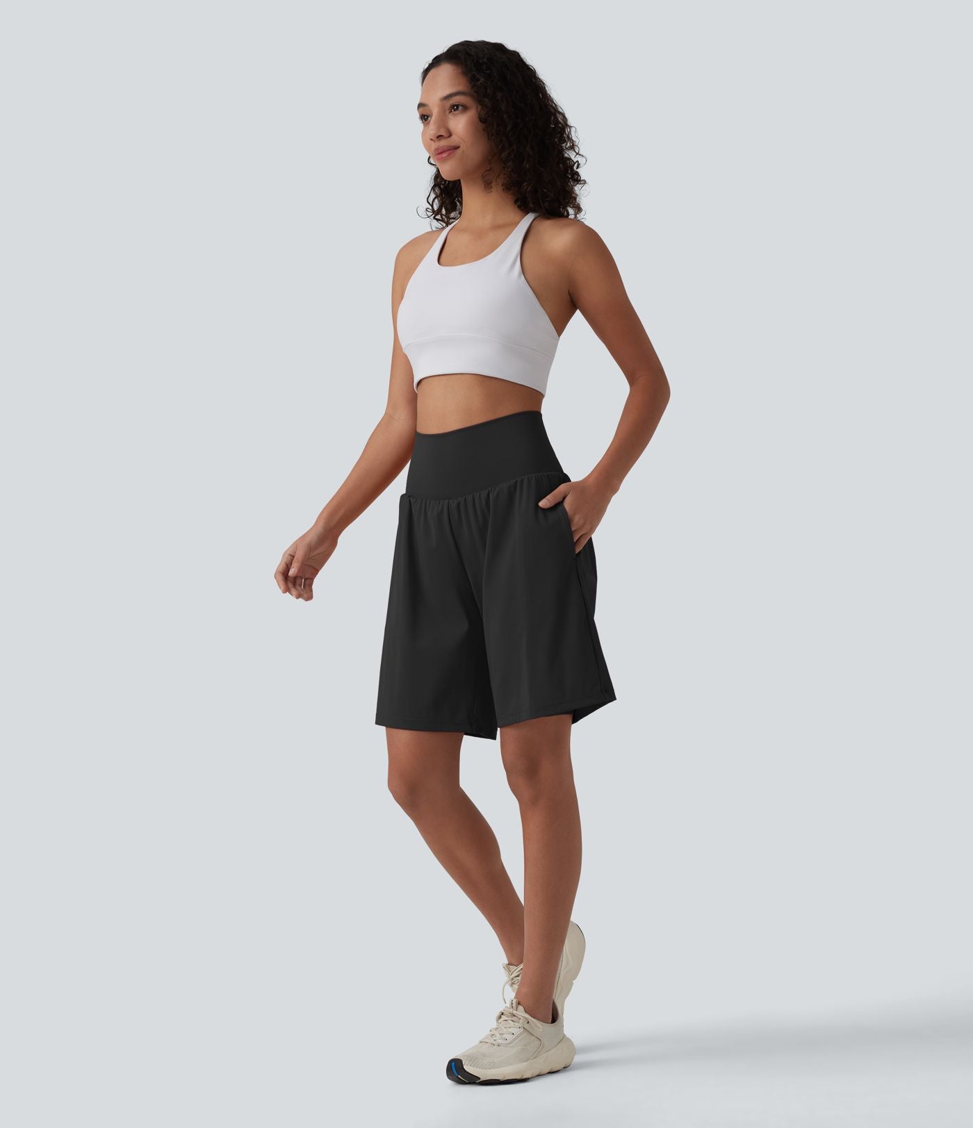 Short de yoga 2-en-1 SoftlyZero™ Airy taille très haute effet frais InstantCool 22,8 cm avec poches