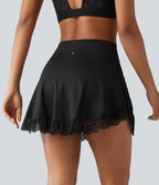 Jupe de golf mini 2-en-1 SoftlyZero™ Airy taille haute croisée à effet frais InstantCool avec ourlet en dentelle et poches, protection solaire UPF50+
