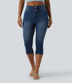 Halara Flex™ Jean slim casual capri taille haute avec fentes et poches