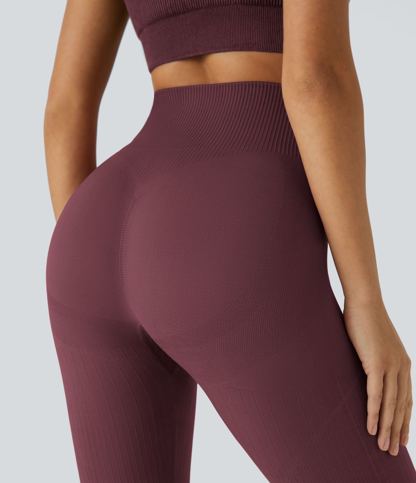 Legging d'entraînement gainant effet push-up taille haute côtelé doux sans couture OneForm Seamless Flow