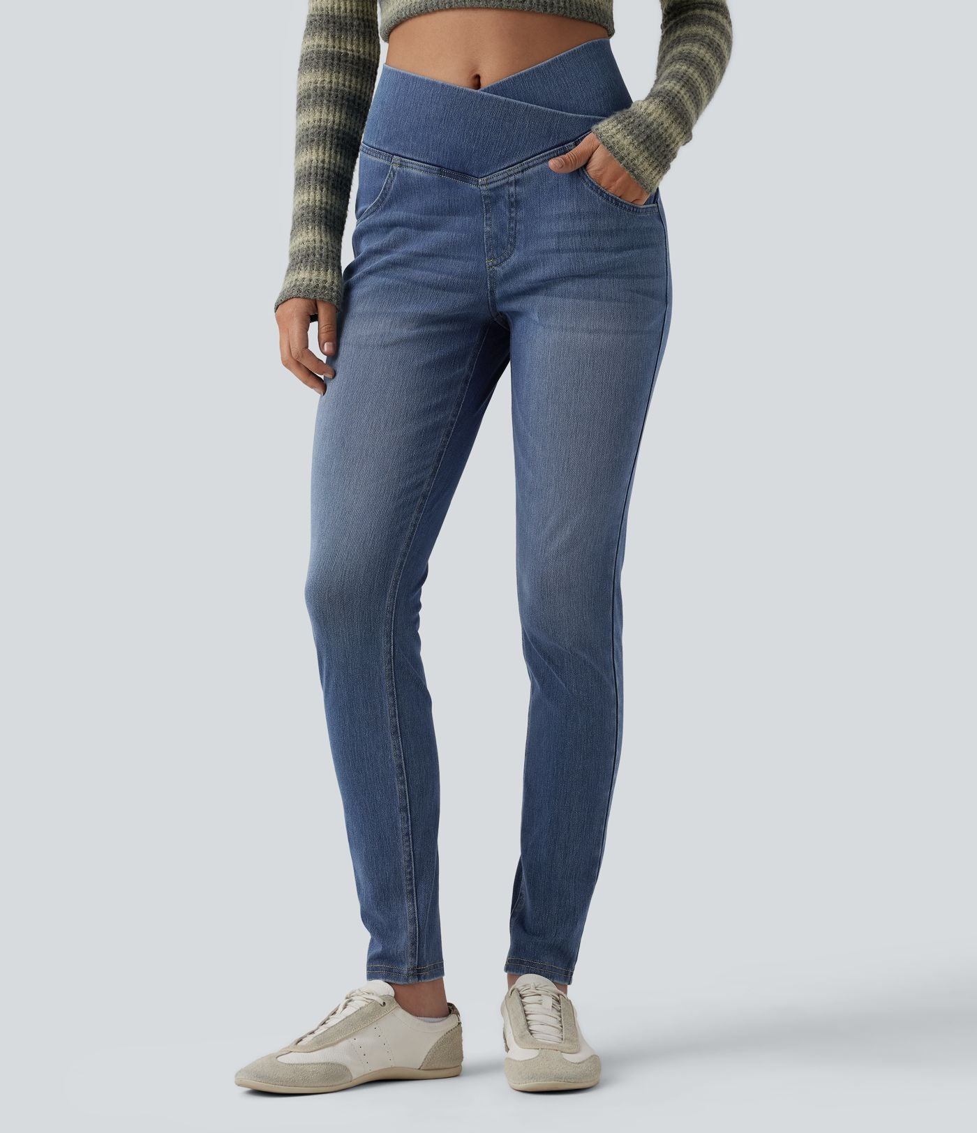 Jegging Halara Flex™ taille haute croisé décontracté avec poches