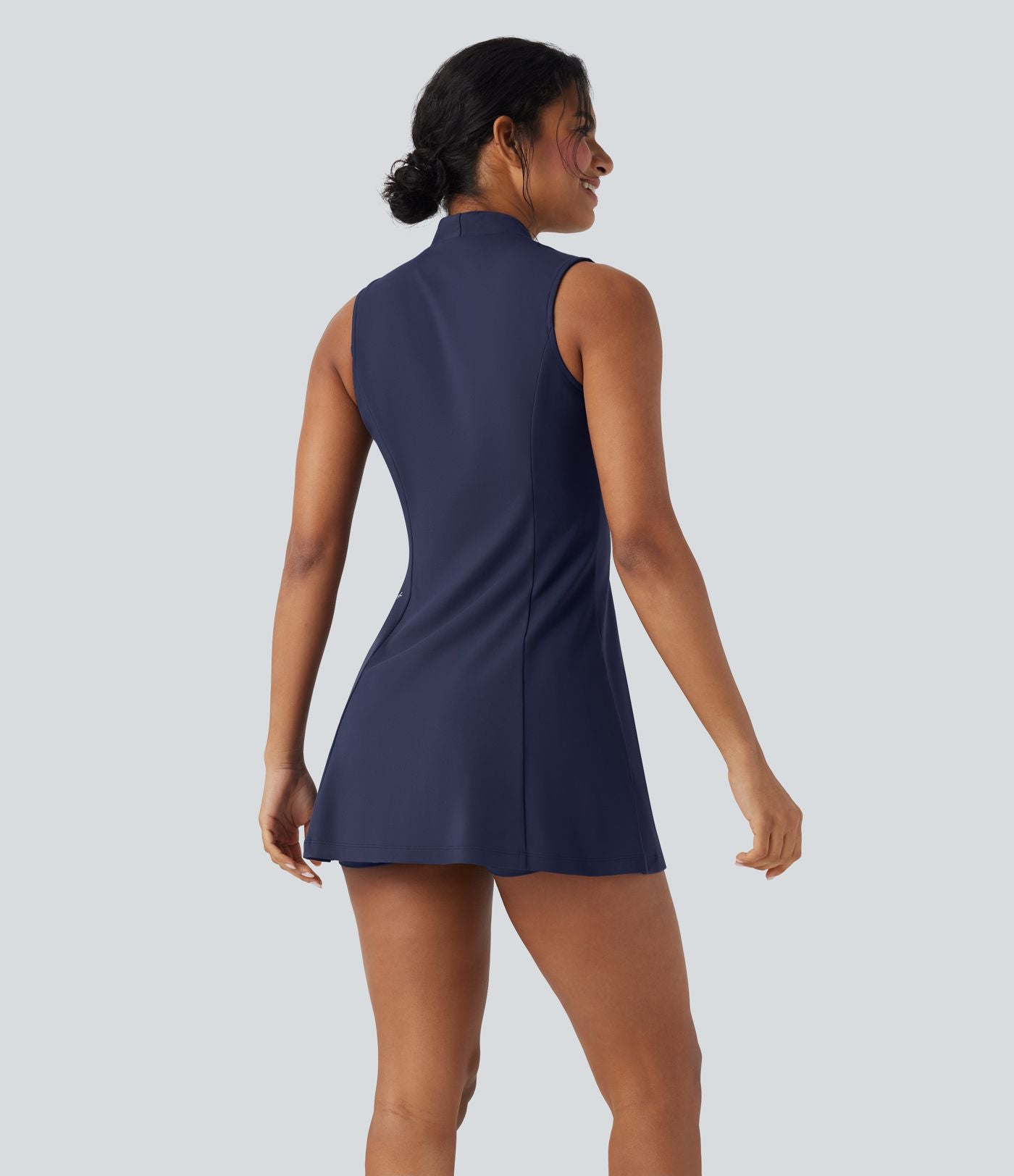 Robe de golf active courte SoftlyZero™ Plush col V sans manches 2 pièces avec poches