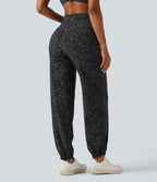 Jogging de yoga Halara UltraSculpt™ taille haute gainant imprimé léopard avec poches