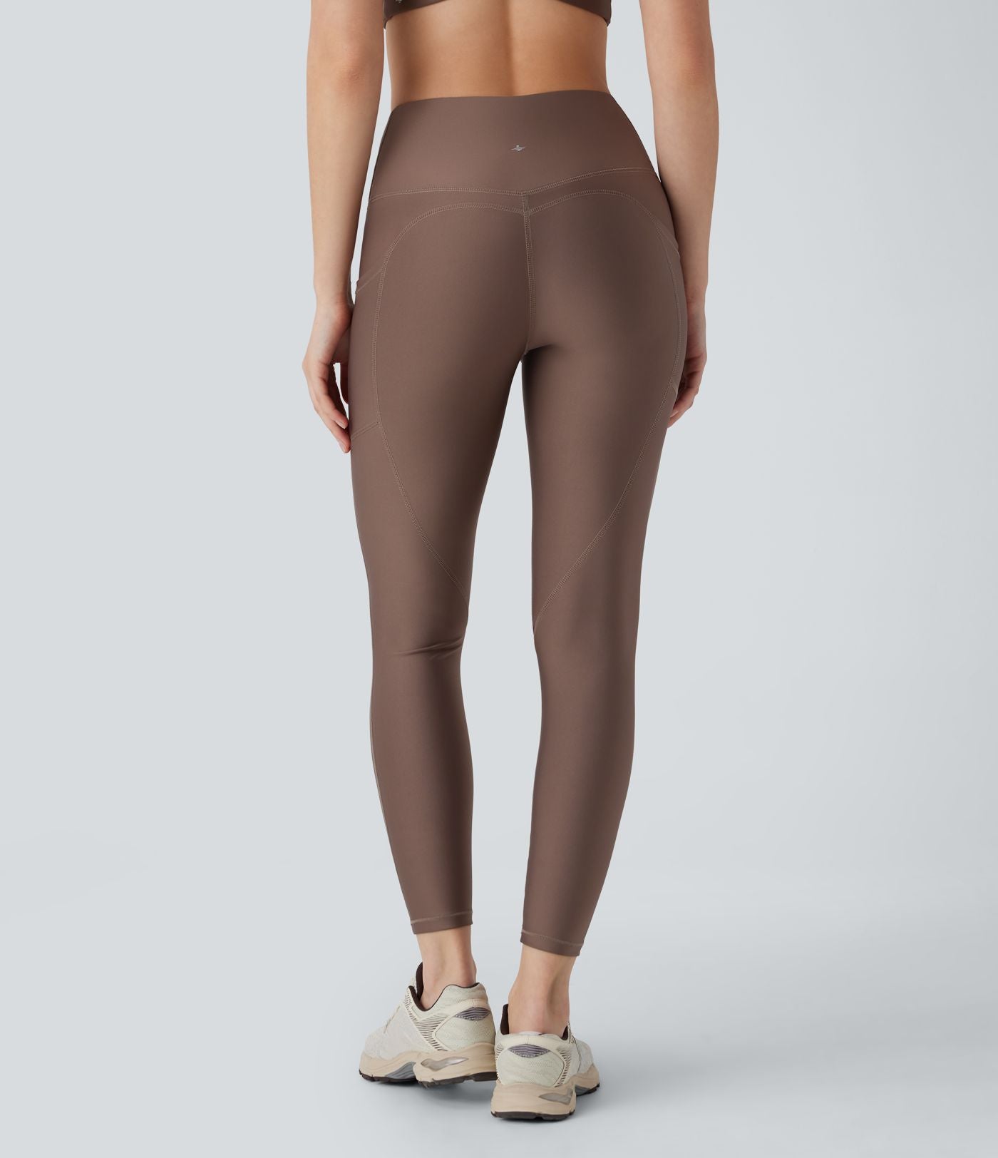 Legging de sport taille haute avec poches latérales effet brillant