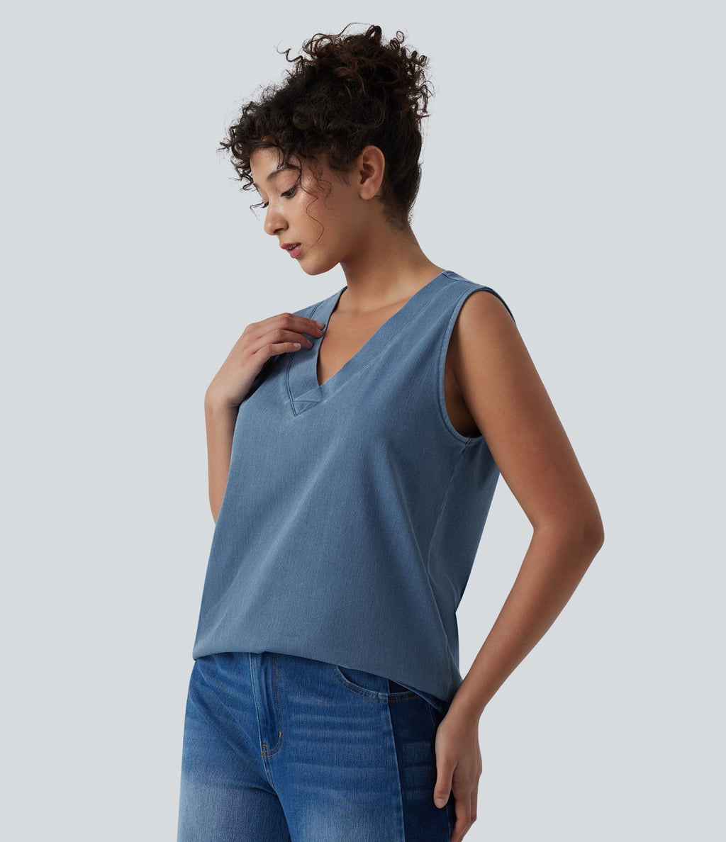 Halara Flex™ Débardeur décontracté en denim col V