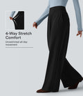 Pantalon large casual taille haute avec poches