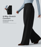 Pantalon large casual taille haute avec poches