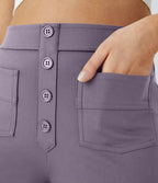 Pantalon taille haute coupe droite DayStretch avec poches