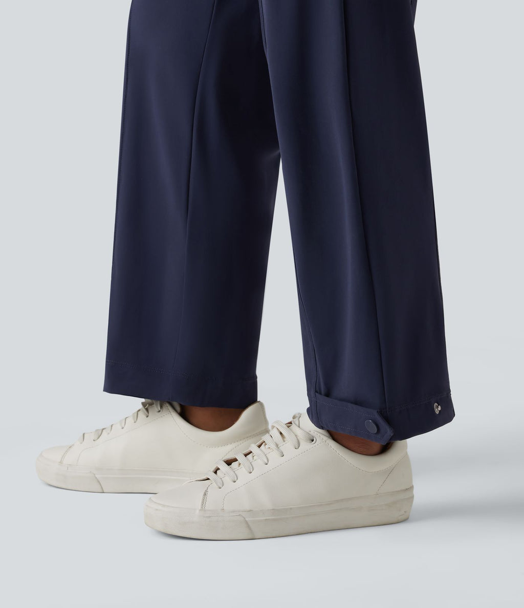 Pantalon cargo décontracté effet frais InstantCool séchage rapide taille haute à ourlet ajustable avec poches, protection solaire UPF40+