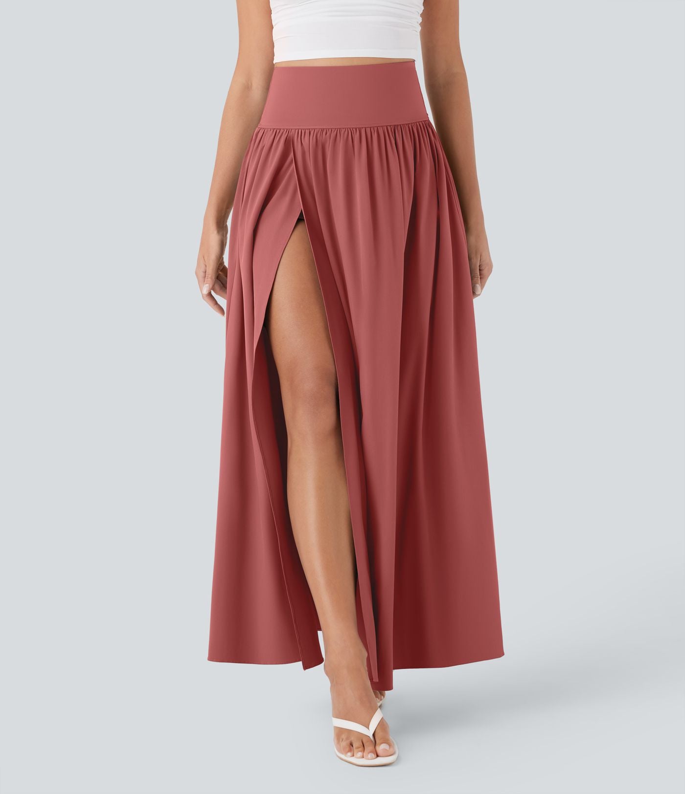 Jupe maxi fluide 2-en-1 gainante taille haute à séchage rapide Breezeful™