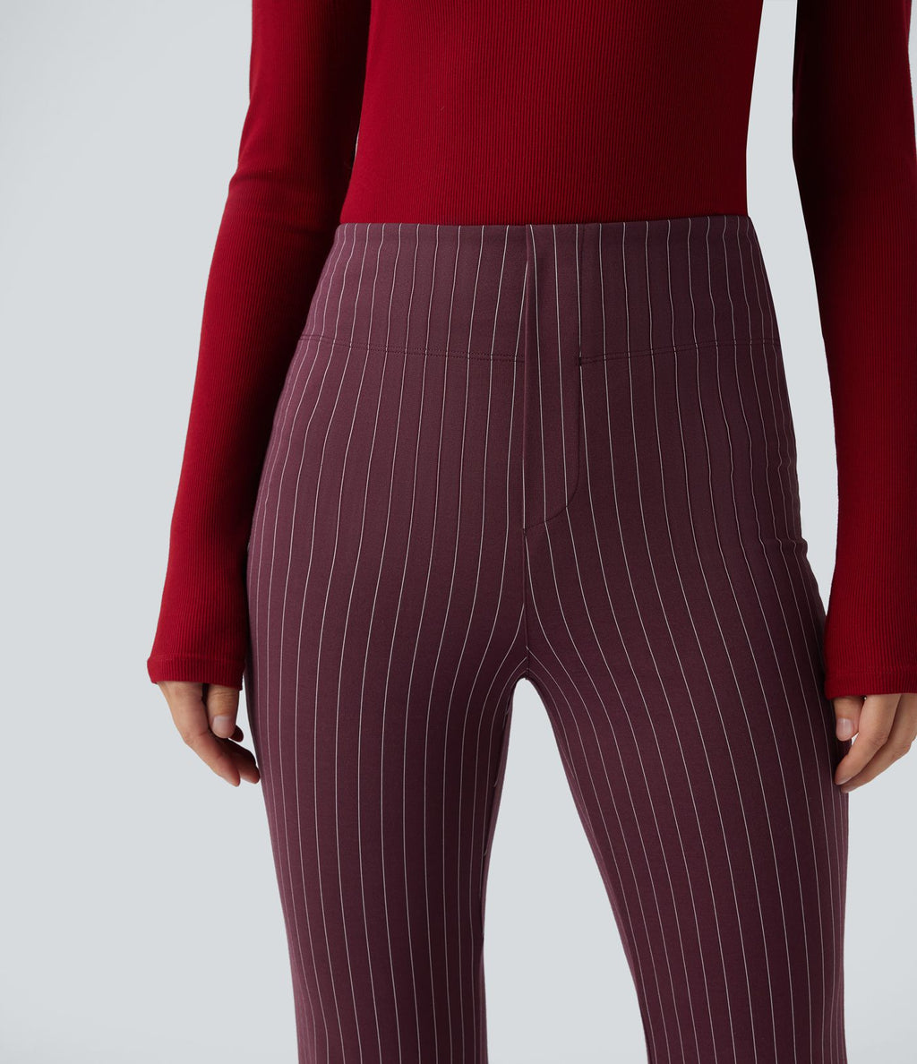 Halara Flex™ Pantalon tailleur évasé à rayures taille haute avec poches