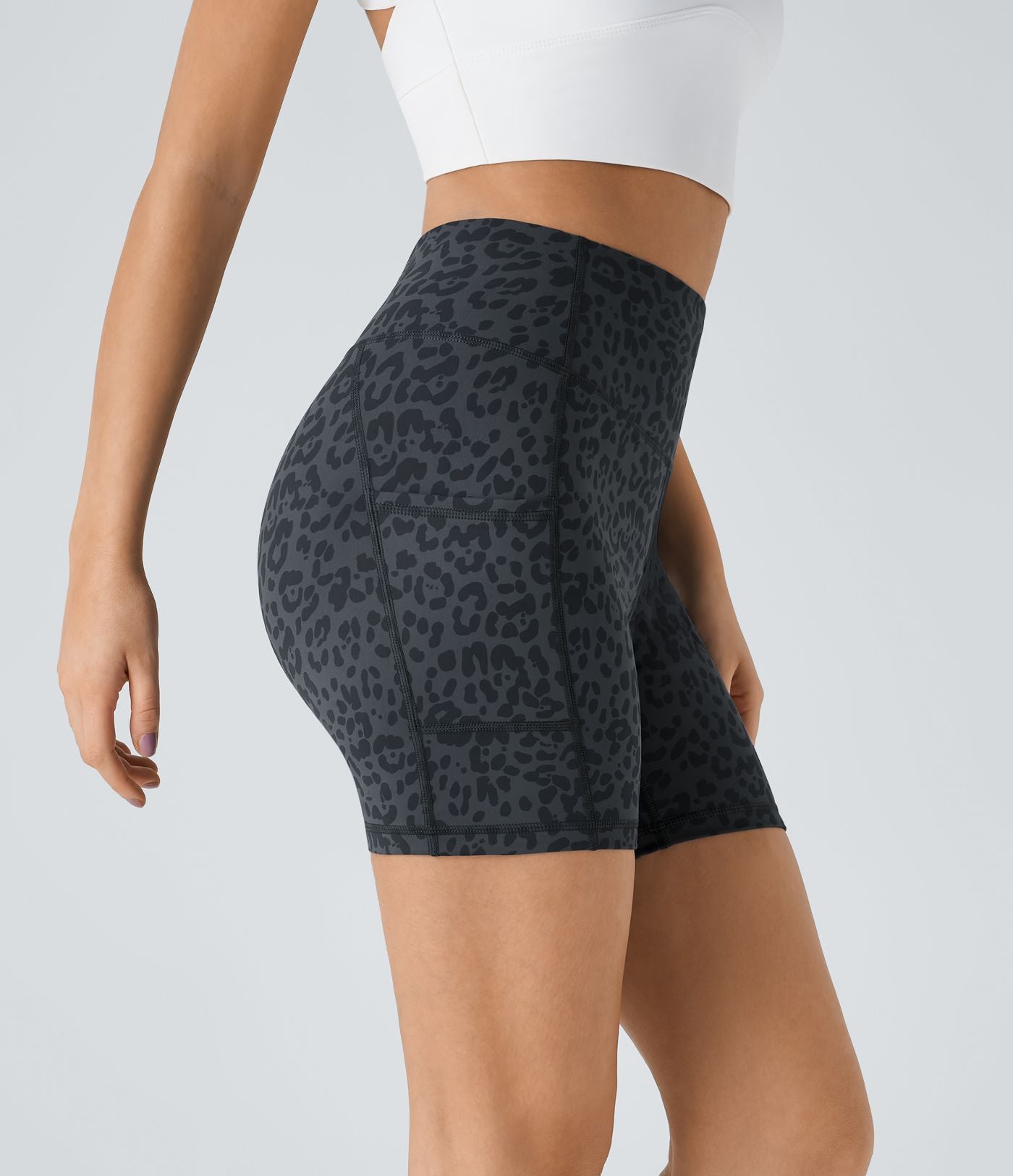 Short Course Biker Yoga Taille Haute avec Poches Latérales