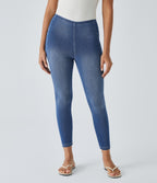 Halara Flex™ Jegging Casual 7/8 Tricoté Stretch Taille Mi-Haute avec Poche Arrière à Enfiler