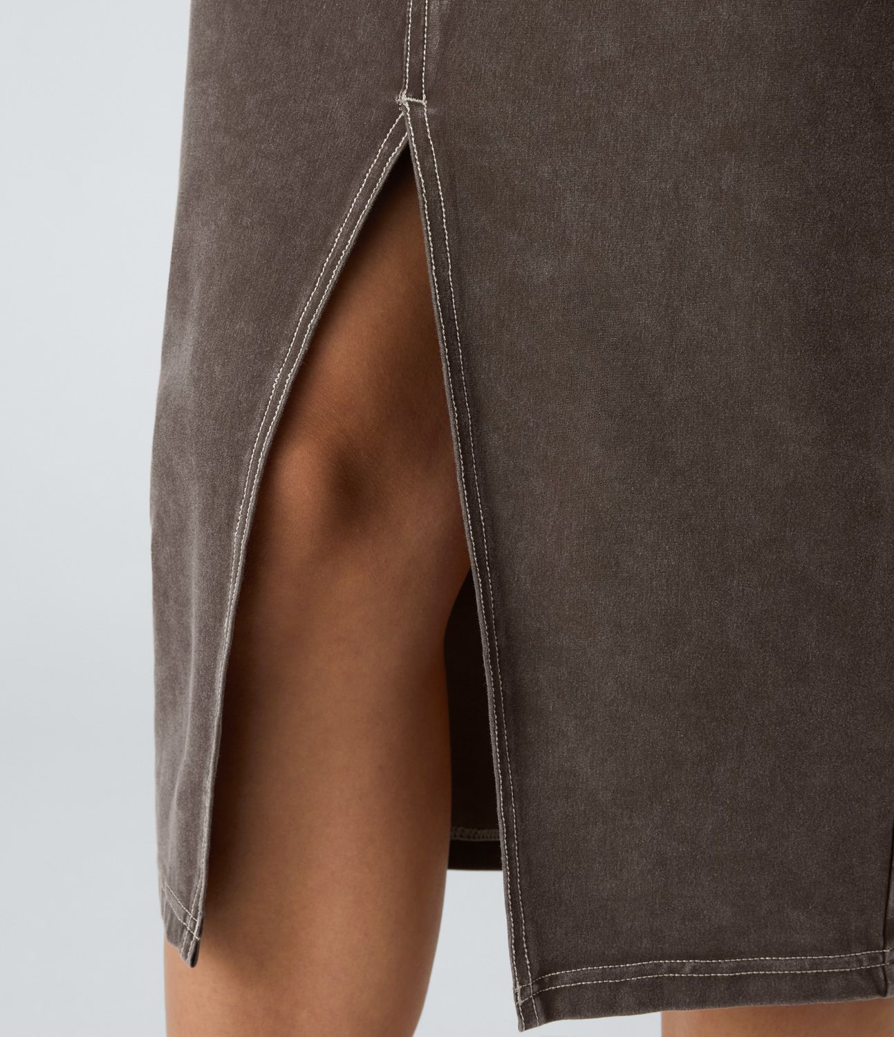 Halara Flex™ Jupe Mi-longue Casual En Denim Extensible Coloré A Poches Multiples Taille Haute