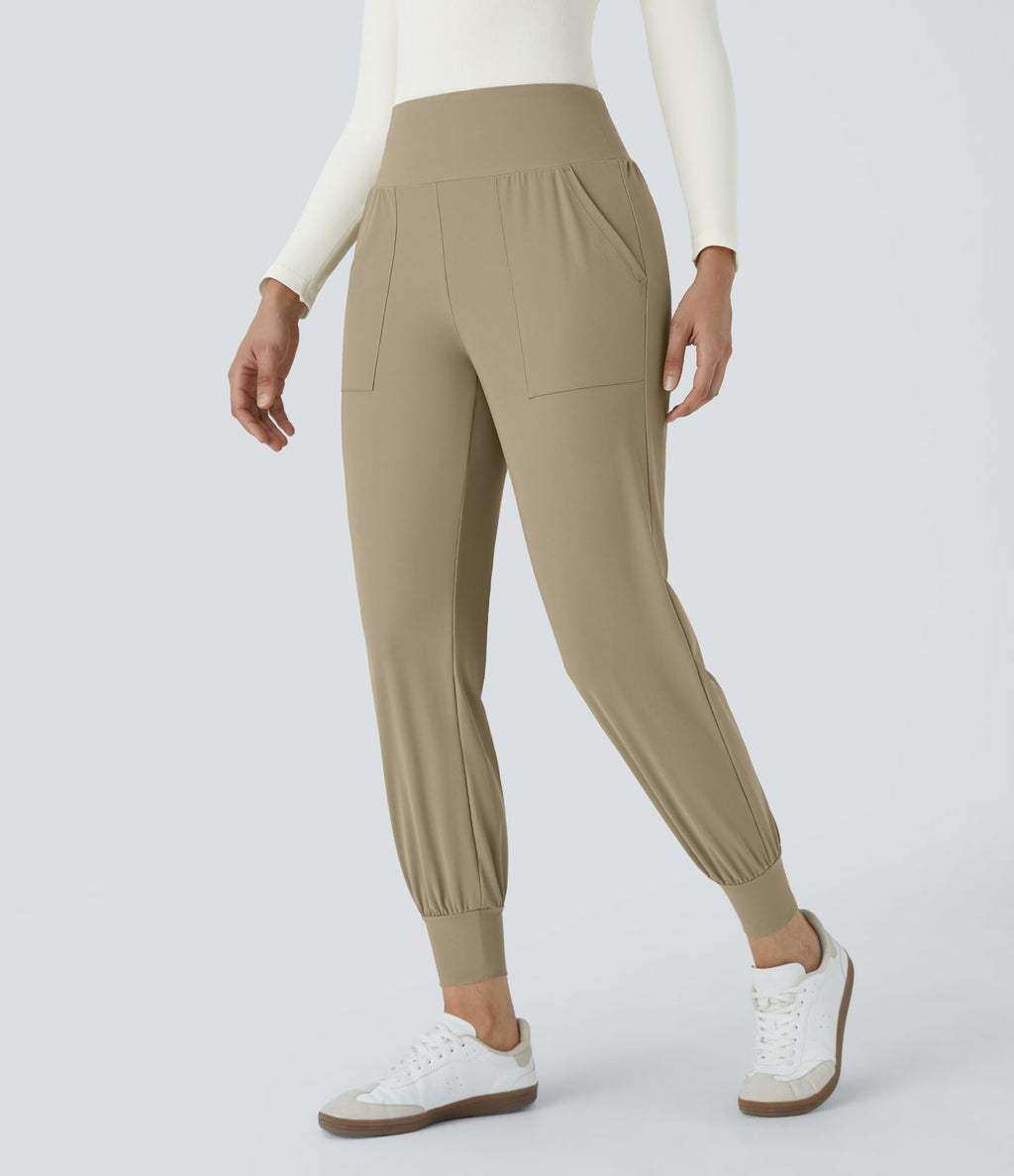 Jogging Casual Uni Taille Haute Poche Latérale