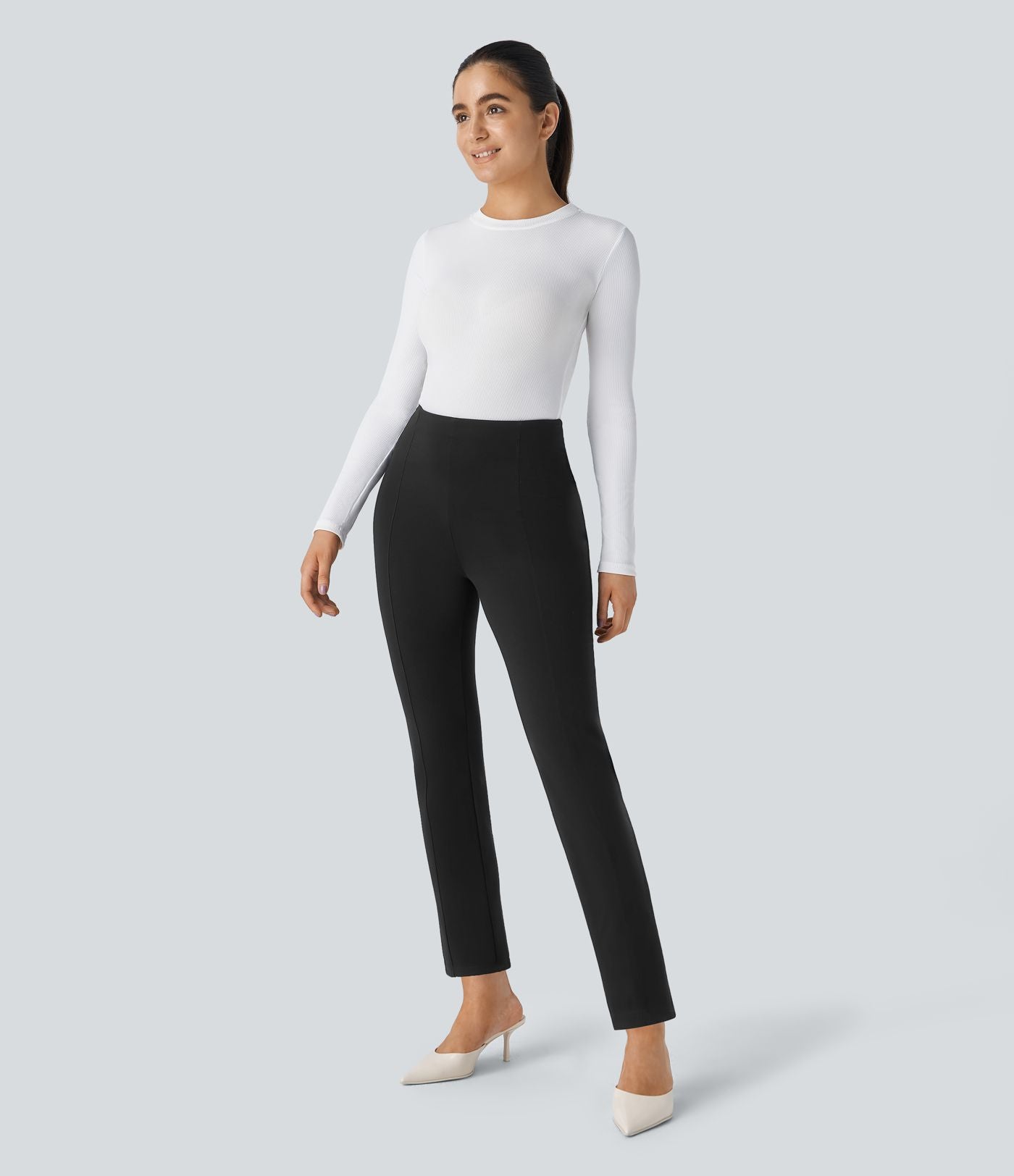 Pantalon tailleur ajusté taille haute Halara Flex™ avec poches