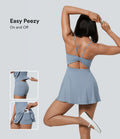 Robe Casual Mini à Dos Nu Froncée 2-en-1 avec Poches Latérales - Édition Easy Peasy