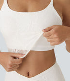 Soutien-Gorge Sport Yoga Cropped à Dentelle Soutien Léger