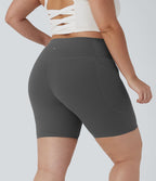 Short cycliste 17,5 cm d'entraînement gainant taille haute grande taille avec poches Halara UltraSculpt™
