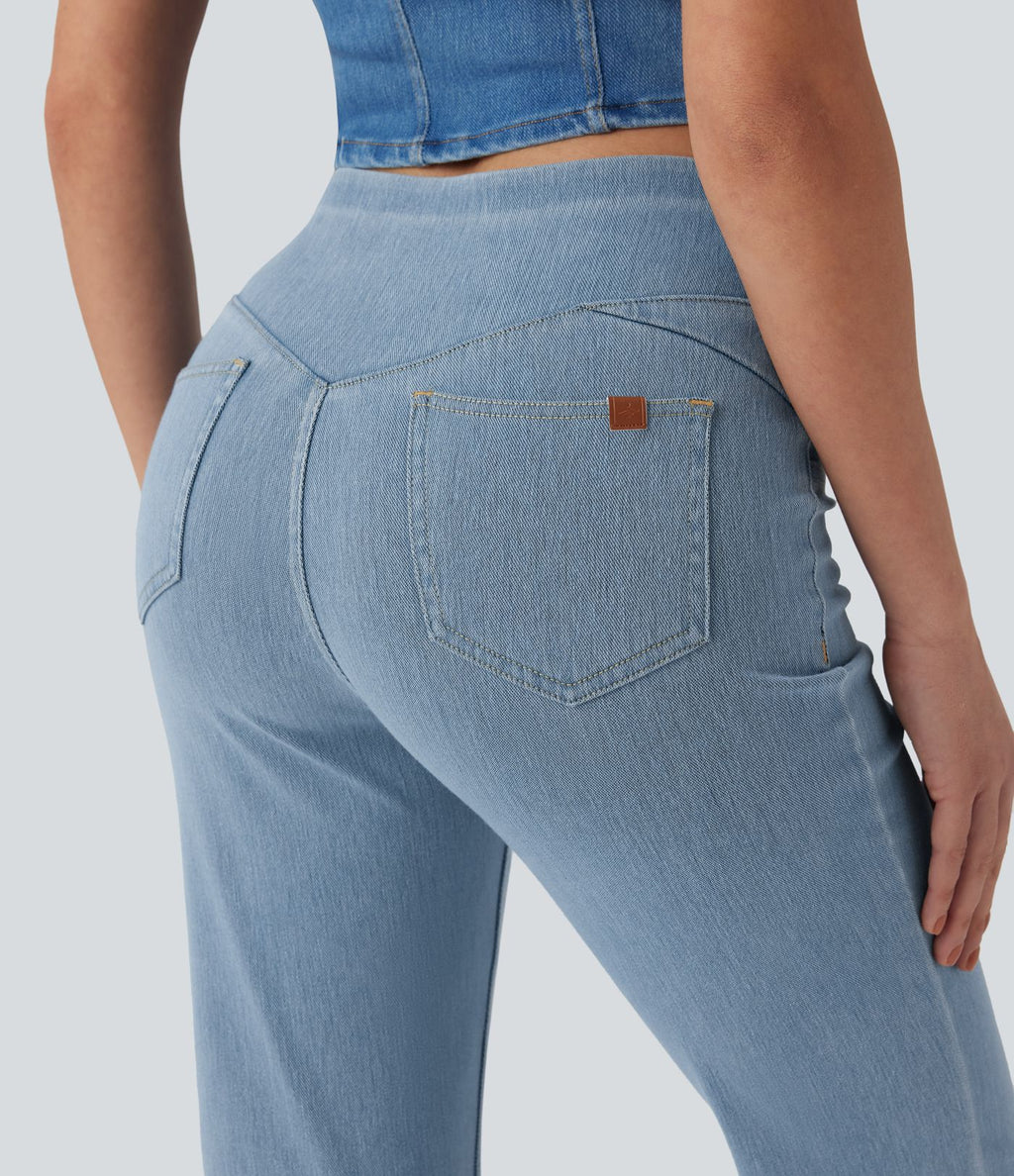 Jean décontracté Halara Flex™ taille mi-haute coupe évasée avec poches