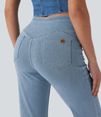Jean décontracté Halara Flex™ taille mi-haute coupe évasée avec poches