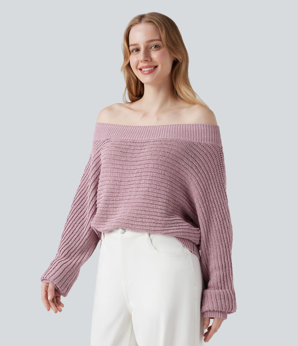 Pull épaules dénudées à manches longues