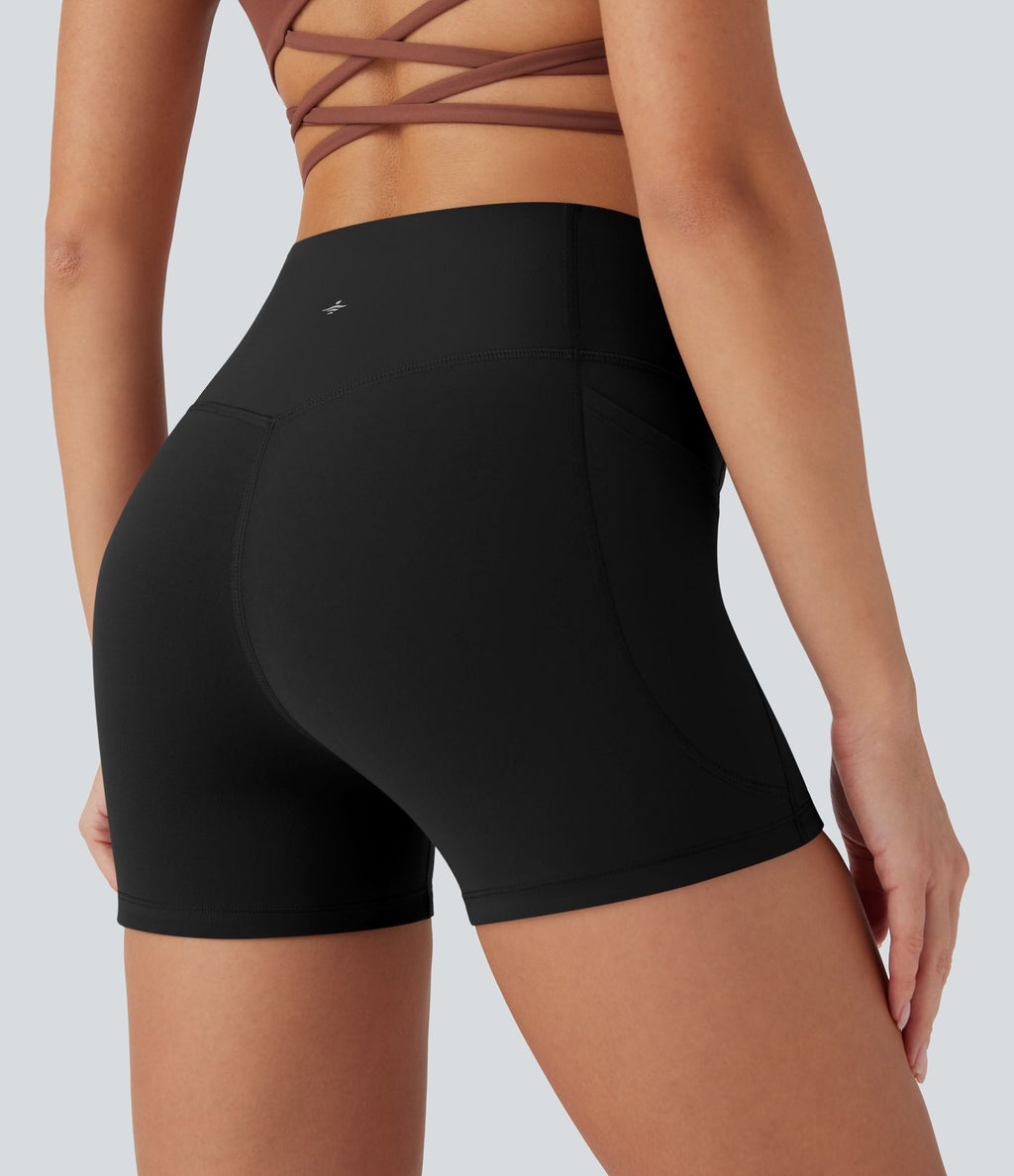 Short cycliste 7,5 cm d'entraînement gainant taille haute avec poches Halara UltraSculpt™