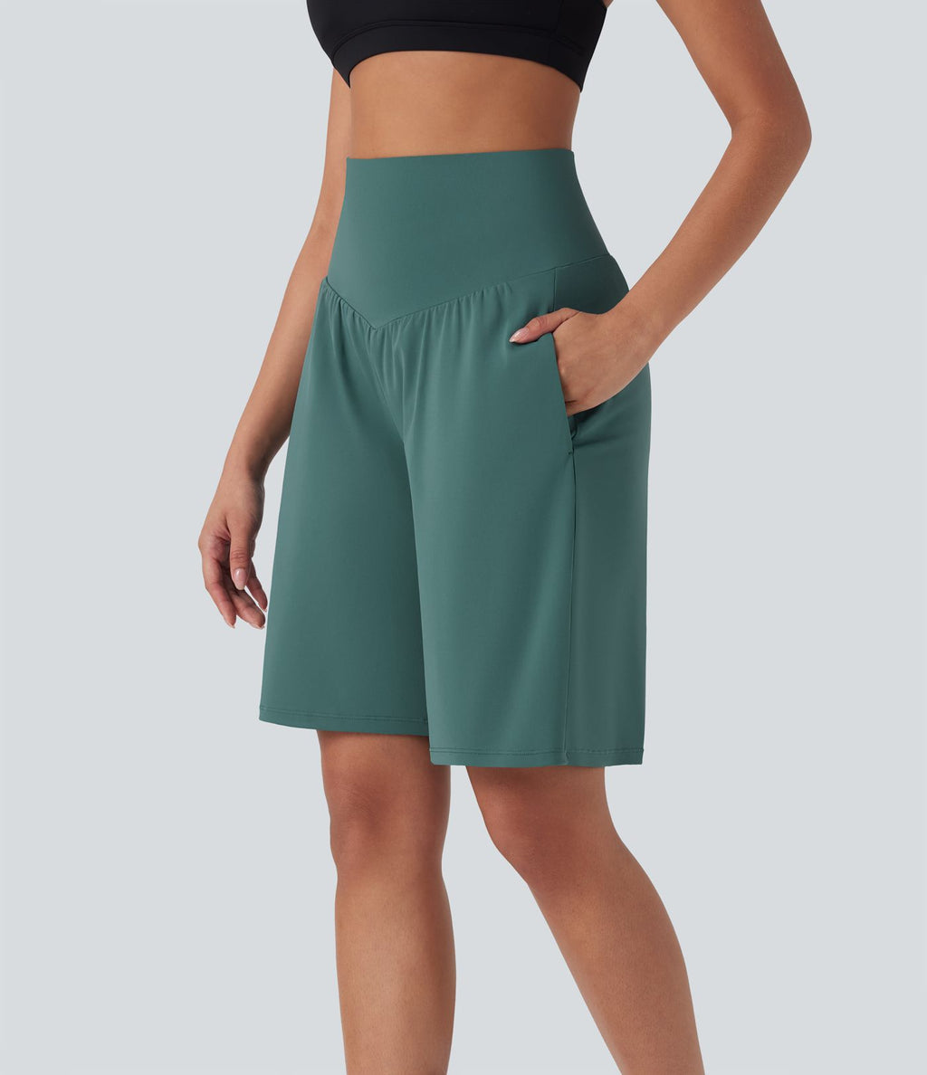 Bermuda SoftlyZero™ Airy de yoga taille haute avec poches multiples et effet frais InstantCool