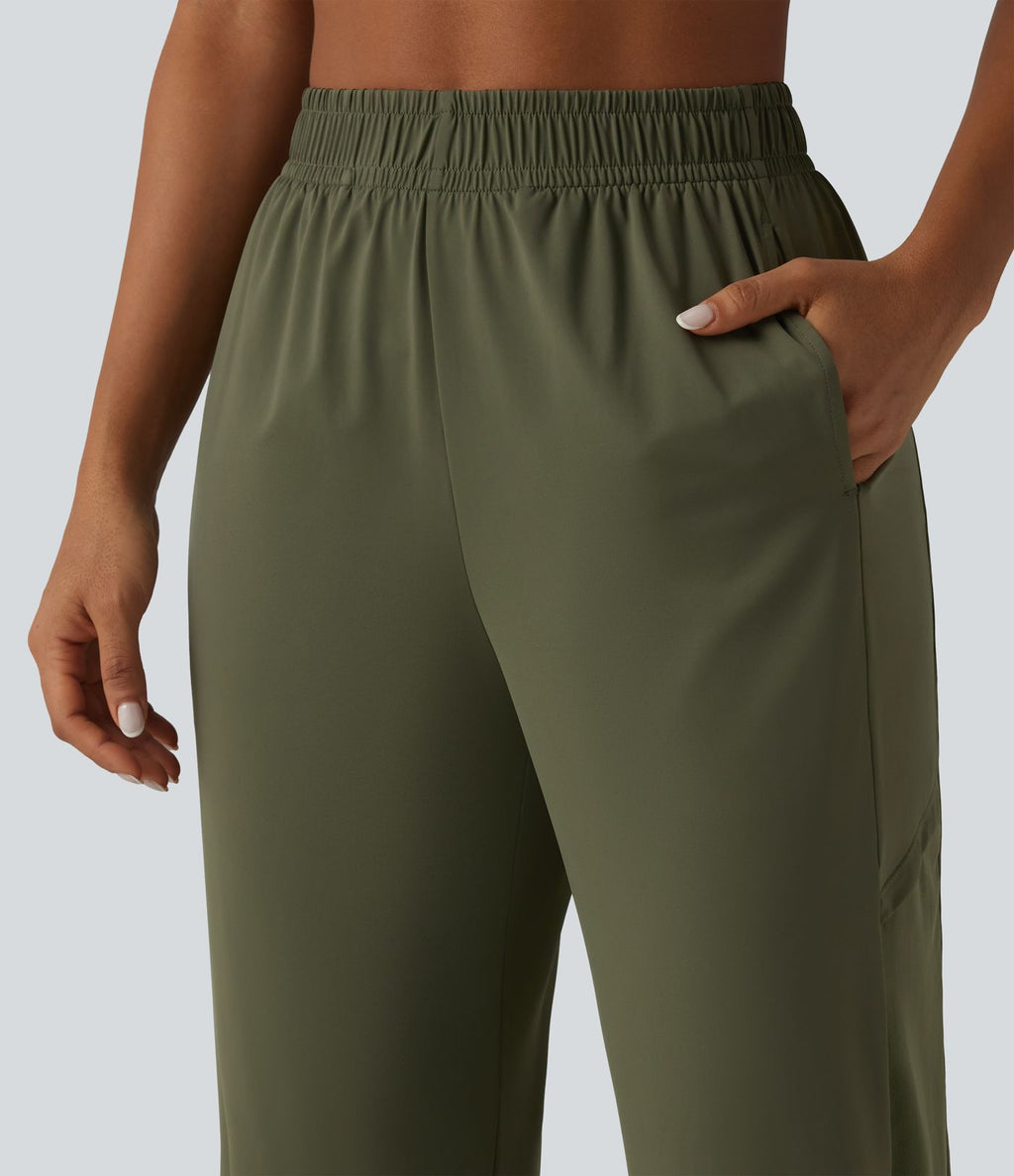 Jogging de sport taille haute en maille contrastée respirante avec poches - Protection solaire UPF50+