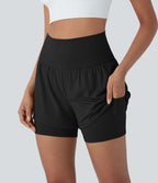 Short de yoga 2-en-1 SoftlyZero™ Airy taille très haute effet frais InstantCool 12,5 cm avec poches