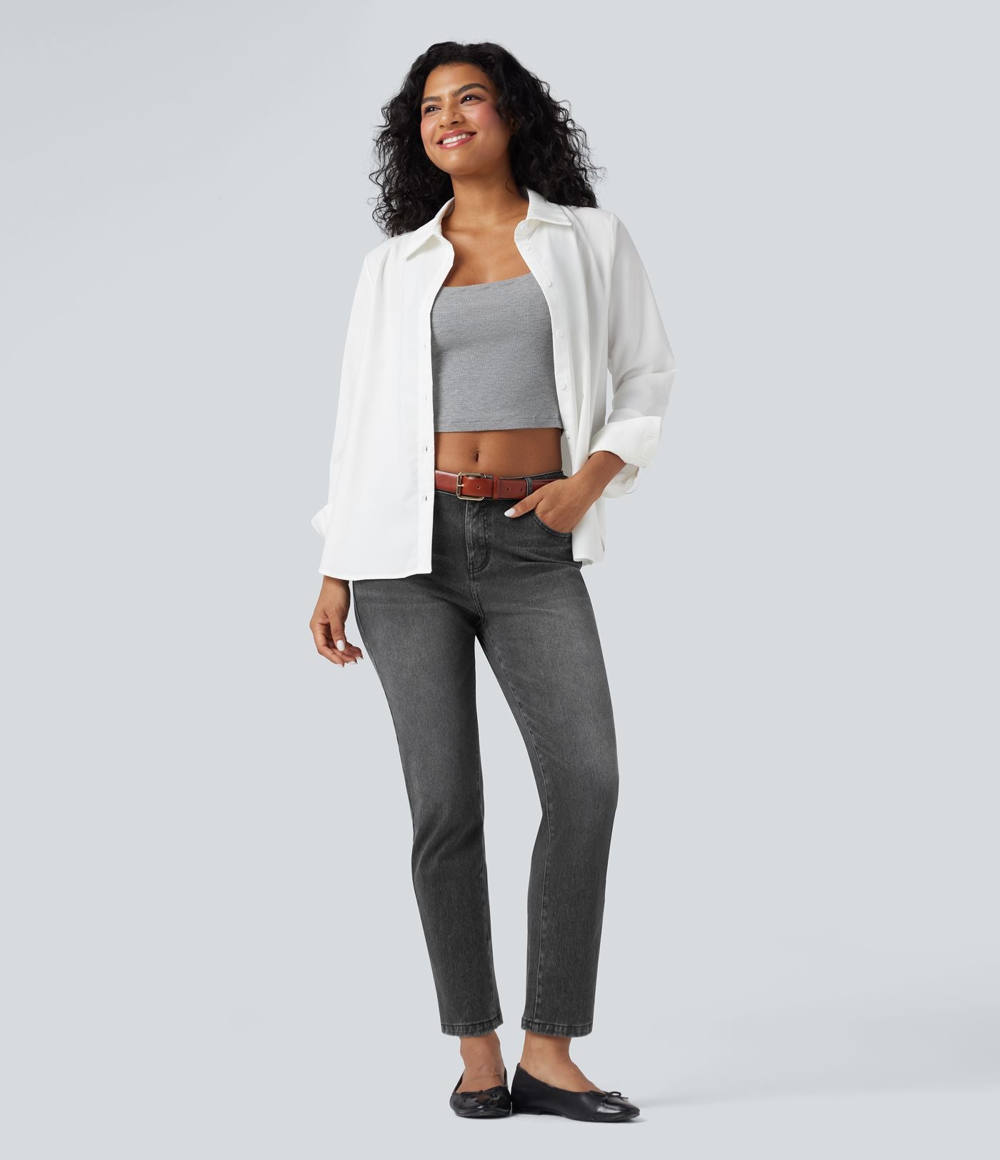 Jean slim Halara Flex™ taille mi-haute 7/8 avec poches