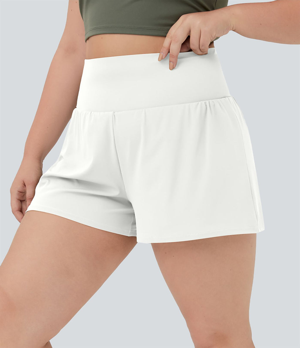 Short 8,8cm Sport Grande Taille 2 en 1 avec Poches Arrière et Poches Latérales Cachées