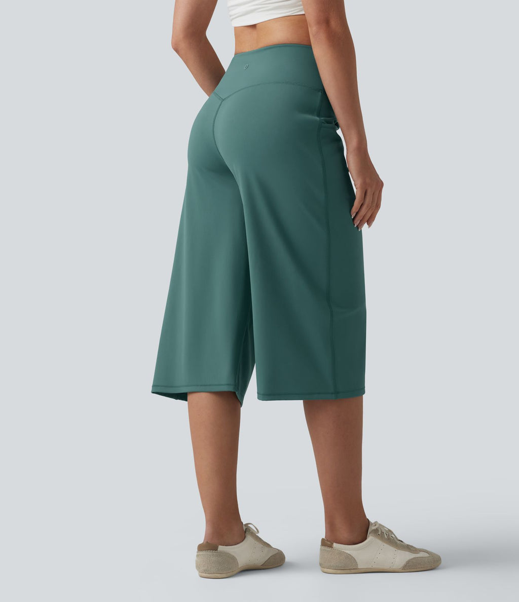 Pantalon corsaire ample SoftlyZero™ Airy effet frais InstantCool taille haute gainant avec poches