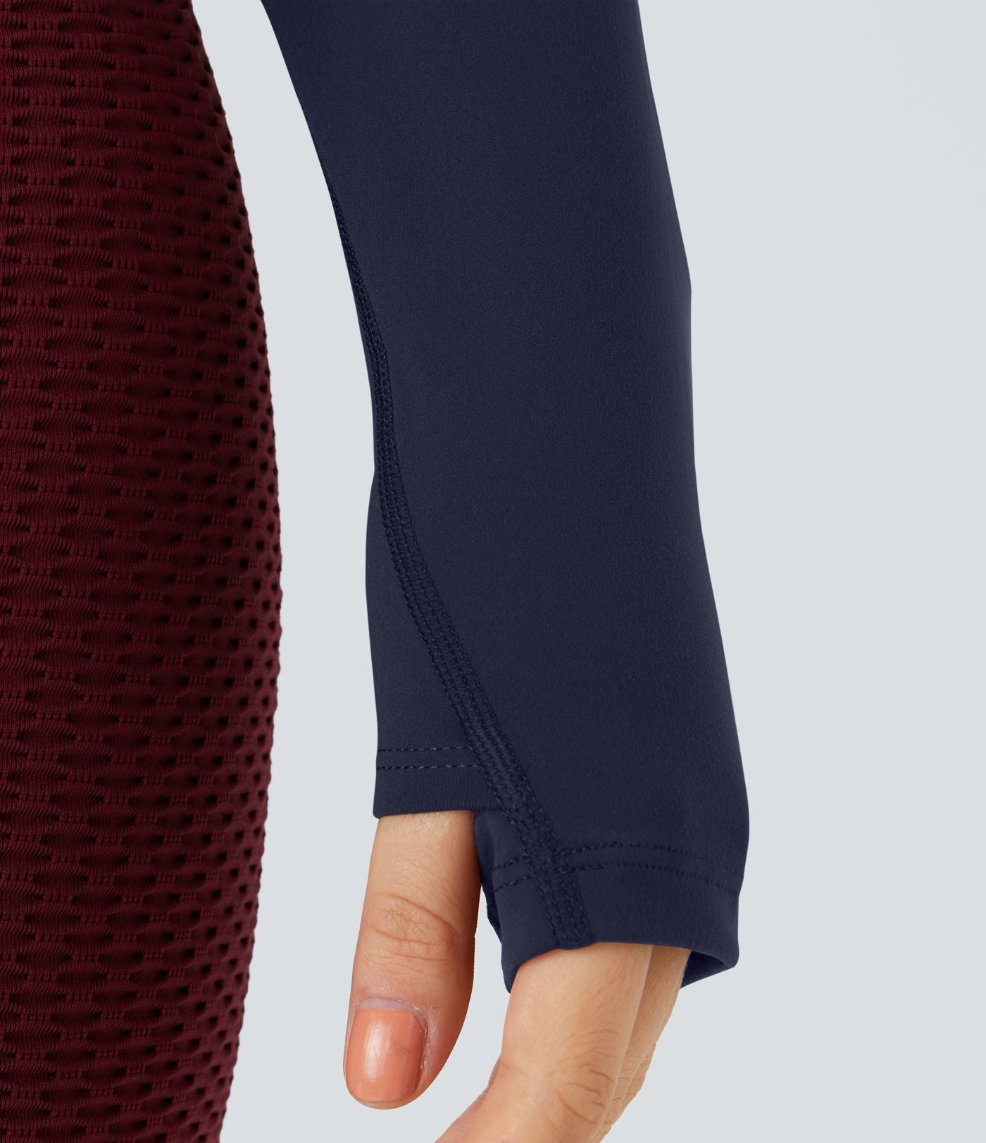 Softlyzero™ Plush Top Sport de Golf Court à Manches Longues avec Trou pour Pouce et Demi-Zip