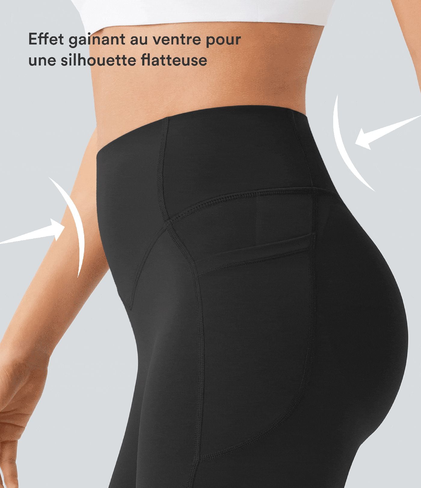 Legging de yoga gainant taille haute chiné à séchage rapide avec poches Halara UltraSculpt™