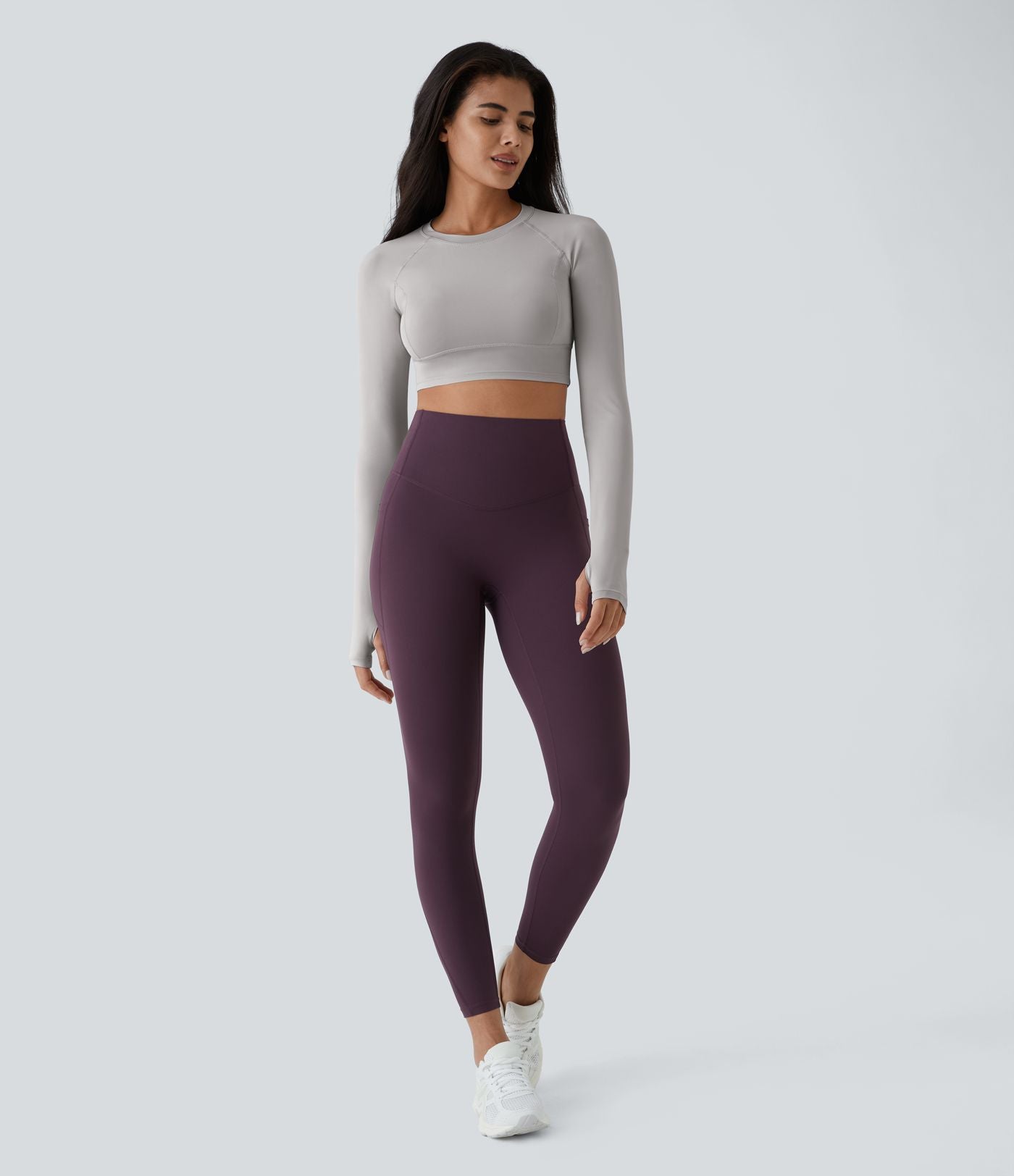 Top Sport Yoga Uni à Trou pour le Pouce Coupe Courte