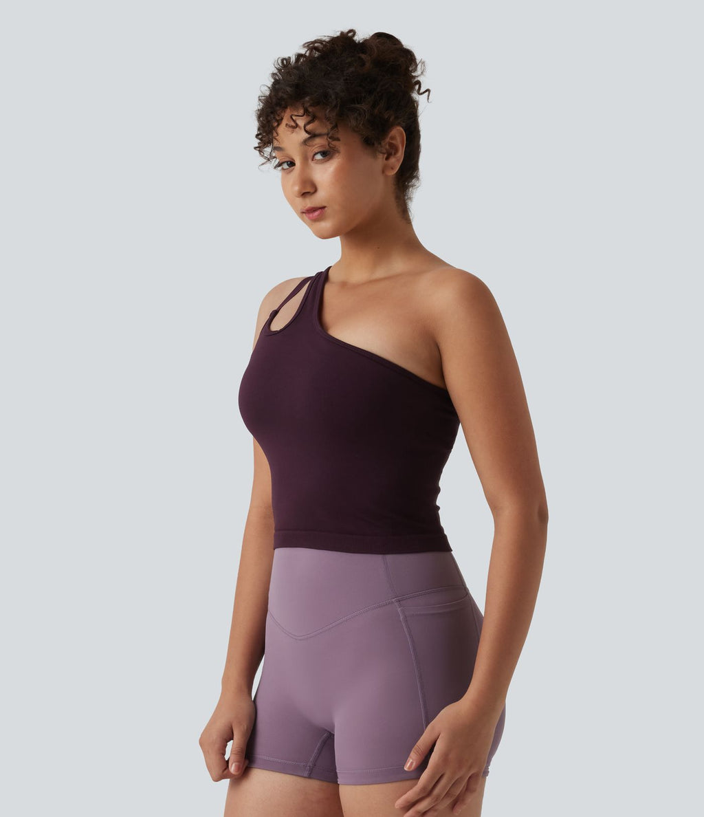 Débardeur yoga asymétrique OneForm Seamless Flow avec brassière intégrée