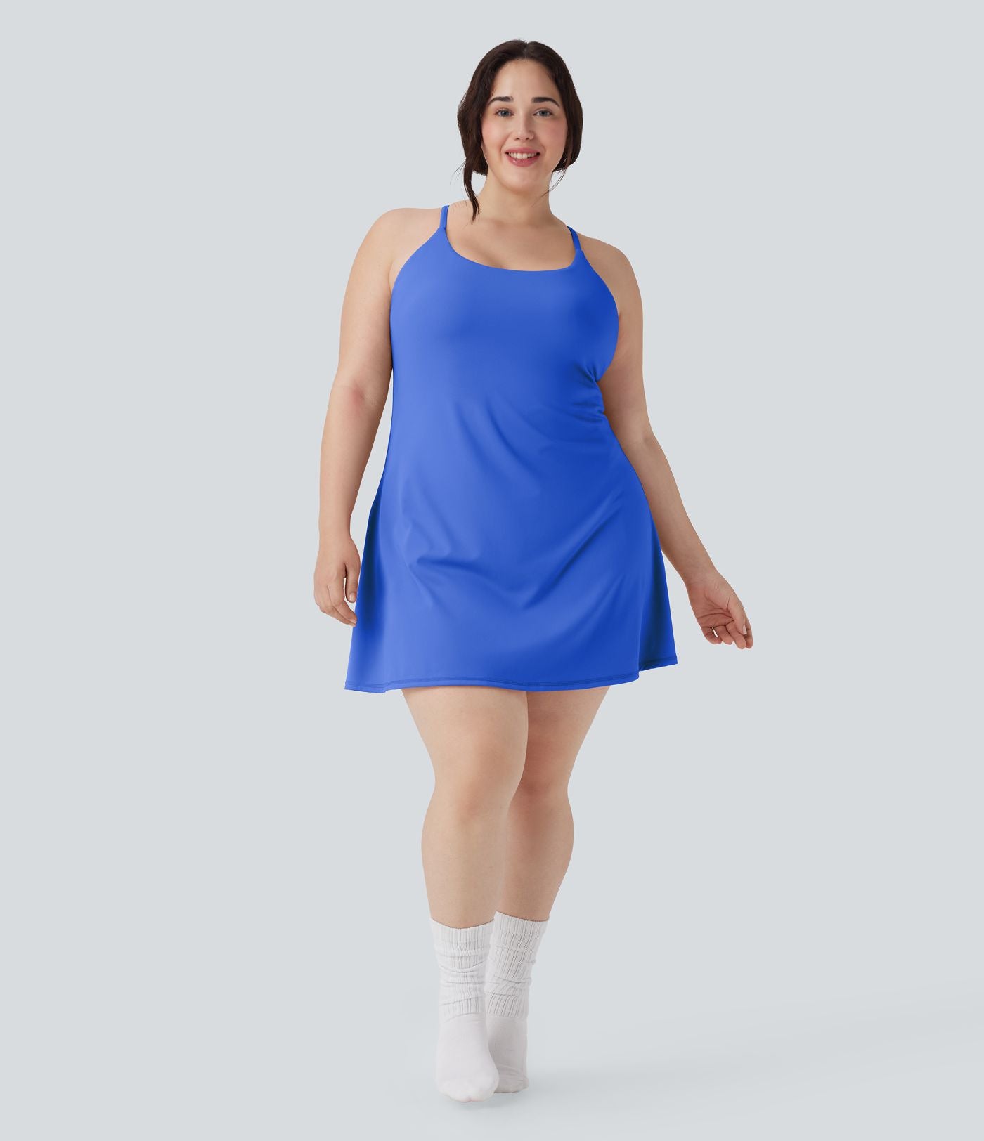 Robe de sport grande taille dos nu Softlyzero™ Plush - longueur rallongée - Easy Peasy Edition