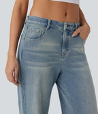 Jean ample délavé taille basse Halara Flex™ à poches multiples