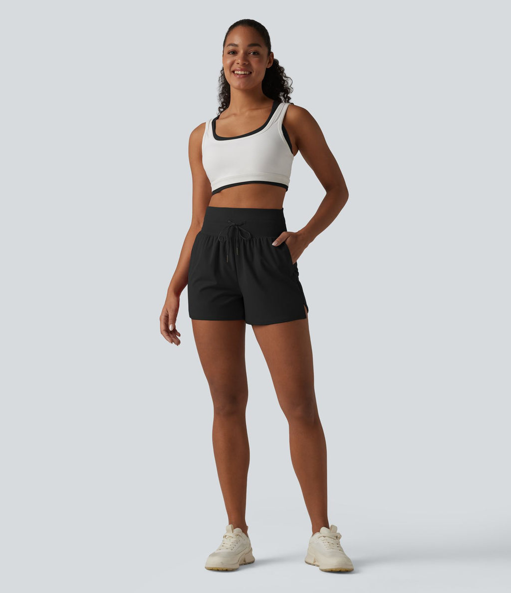 Short de yoga taille haute Halara UltraSculpt™ à cordon de serrage 9 cm avec poches