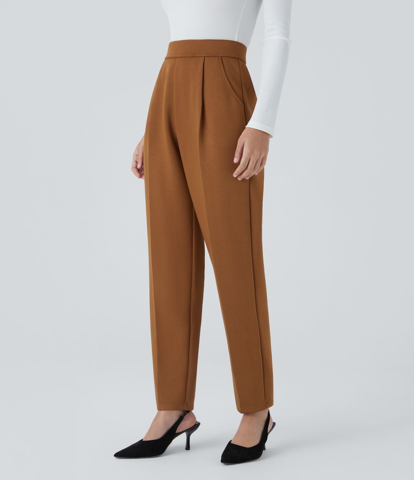 Pantalon de travail Halara Flex™ fuselé, taille haute, avec poches