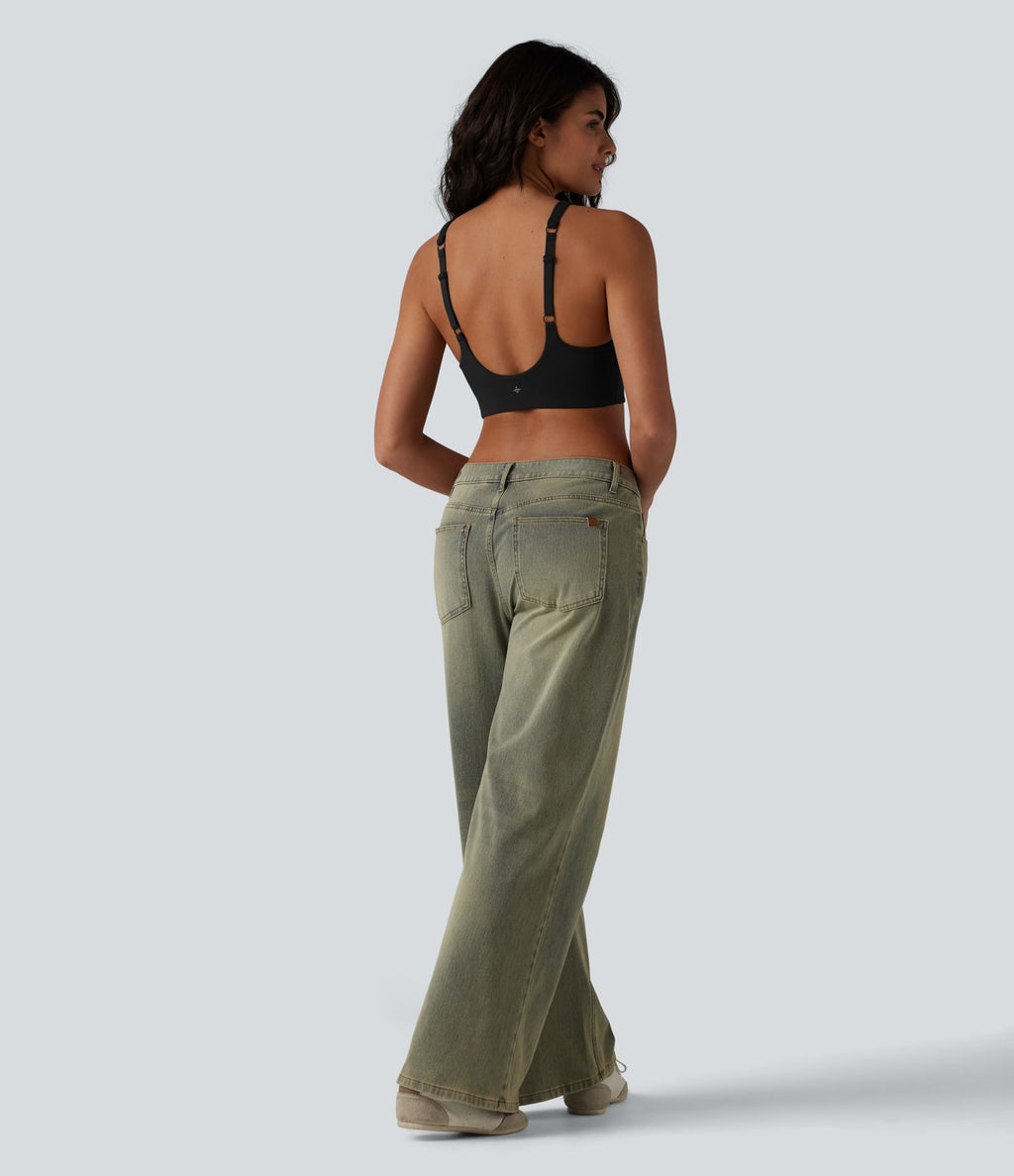Brassière de sport SoftlyZero™ à maintien léger, dos nu, bretelles réglables, col en U, brassière intégrée bonnets B-DD