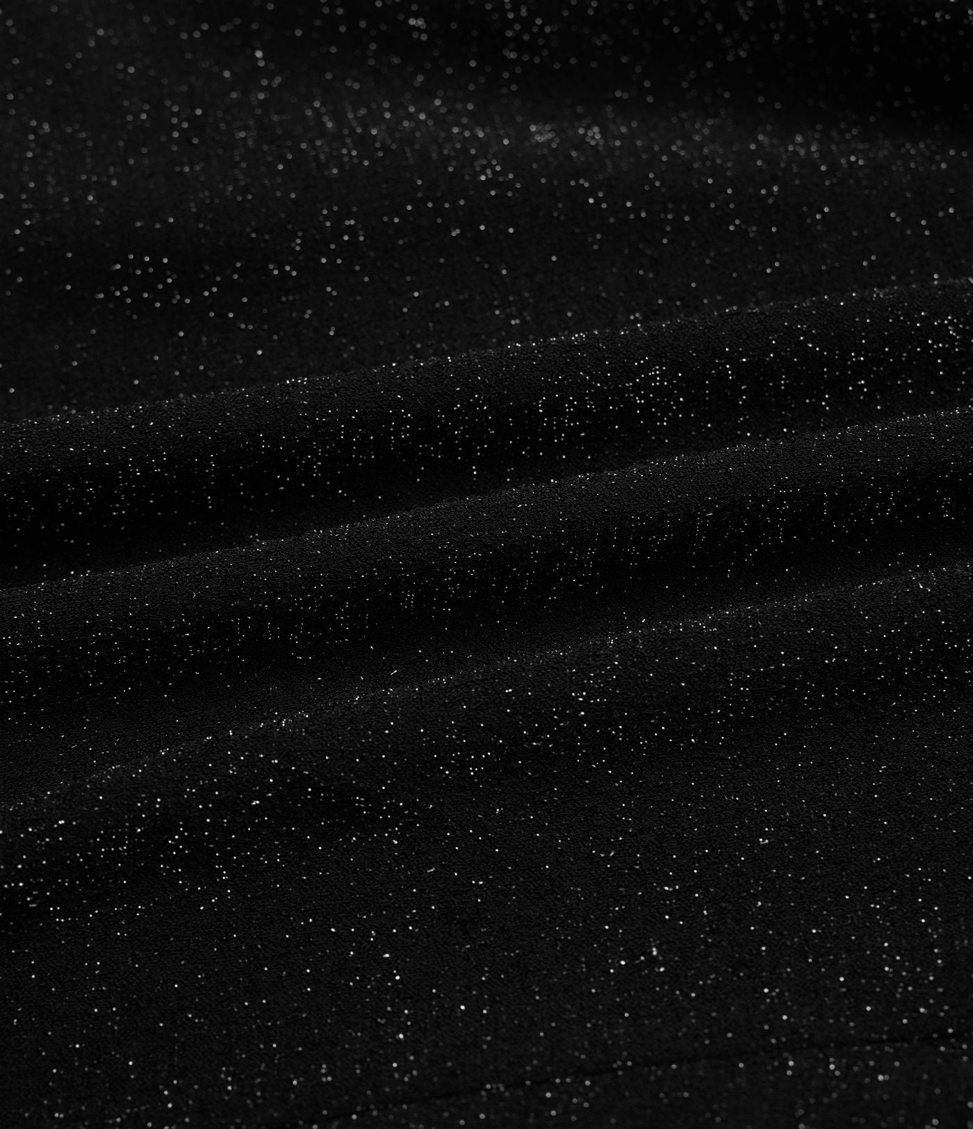 Robe mini manches longues, col rond, drapée, moulante, effet sparkle