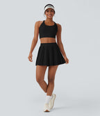 Jupe tennis mini 2-en-1 taille haute plissée séchage rapide avec poches