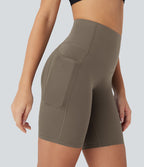 Short cycliste 17,5 cm d'entraînement gainant galbant taille haute avec poches Halara UltraSculpt™