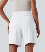Short tailleur ample DayStretch taille haute 17,5 cm avec poches