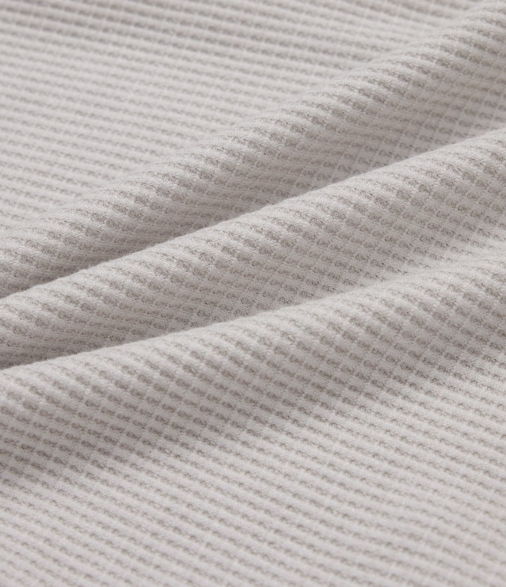 Top détente col henley manches longues gaufré