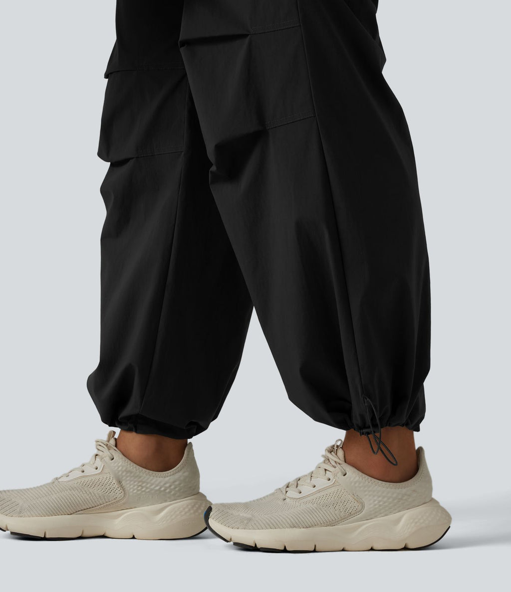 Jogging cargo ample de randonnée taille haute avec poches