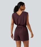 Combishort SoftlyZero™ Airy effet frais InstantCool sans manches à col V avec ceinture, poches et protection solaire UPF50+ avec accès facile Easy Peasy